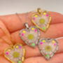 Heart Necklace With Daisy Flowers And Colourful Crystals, thumbnail 4 of 12