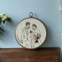 Personalised Embroidered Couples Wedding Portrait, thumbnail 2 of 10