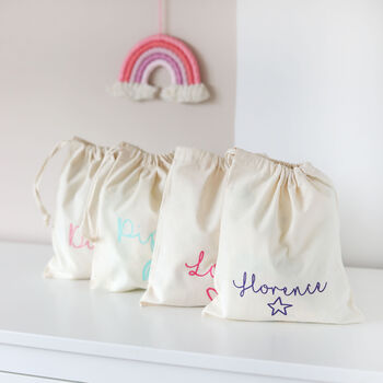 Personalised Cotton Drawstring Bag, 5 of 8