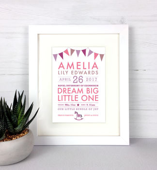 Personalised Baby Details Print, 6 of 10