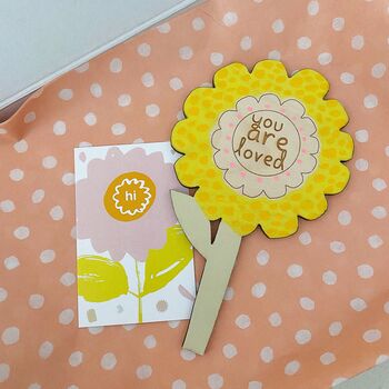 Hand Painted Yellow Wooden Flower, 5 of 5