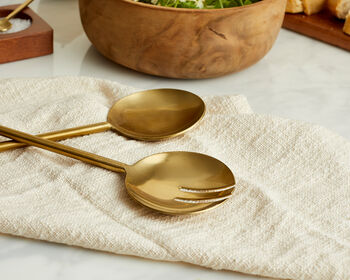 Reine Matte Gold Salad Server Set, 3 of 3