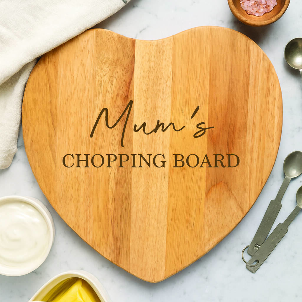 Personalised Name Heart Wooden Chopping Board, 1 of 4