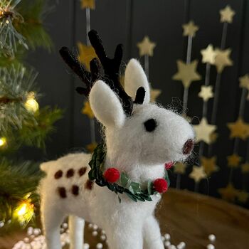 White Wool Reindeer Standing Decoration, 2 of 2