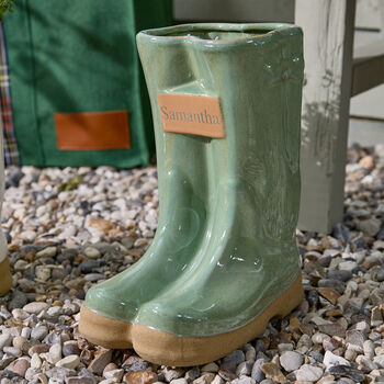Personalised Welly Boots Garden Planters, 3 of 5