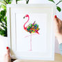 Fruity Flamingo Illustrated Print, thumbnail 1 of 7