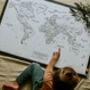 Personalised White Pinboard World Map, thumbnail 2 of 12