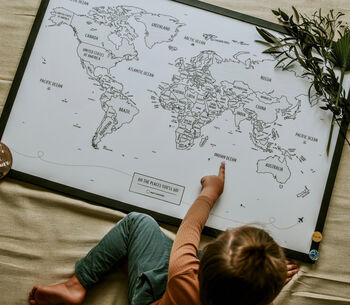 Personalised White Pinboard World Map, 2 of 12