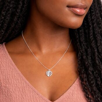 Personalised Sterling Silver Monstera Leaf Pendant Necklace, 2 of 10