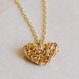 Mesh Heart Gold Plated Sterling Silver Necklace, thumbnail 1 of 9