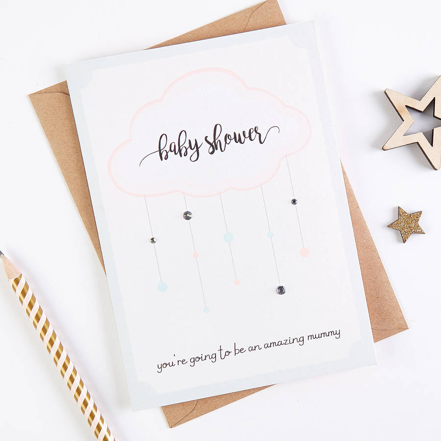 baby shower rain cloud amazing mummy card by norma&dorothy