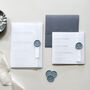 Dusty Blue Wedding Invite With Optional Vellum Wrap, thumbnail 7 of 8