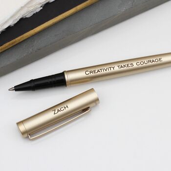 Personalised Lilac Or Gold Matte Rollerball Pen, 5 of 8