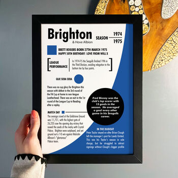 Personalised Print 50th Birthday Gift For Football Fans, 4 of 9