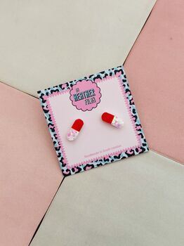 Pill Glitter Resin Studs / Nurse Gift / Medical Jewellery / Healthcare Worker Accessories, 5 of 5
