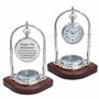 Personalised Chrome 13th Anniversary Desk Clock With Compass, thumbnail 1 of 10