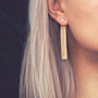 Seiena. Gold Plated Chain Tassel Drop Earrings, thumbnail 2 of 4