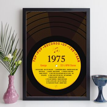 Personalised 50th Birthday Print Year 1975 Music Gift, 8 of 12