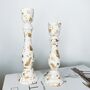 A Pair Of Ivory And Gold Leaf Candlesticks, thumbnail 4 of 8