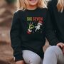 Funny Six Seven Meme Childrens Christmas Jumper, thumbnail 3 of 4