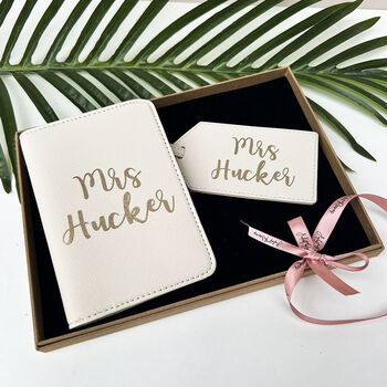 Mr And Mrs Passport Cover And Luggage Tag Set, 6 of 7