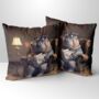 Studious Hippo Hand Made Poly Linen Cushions, thumbnail 1 of 7