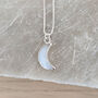 Sterling Silver Faceted Gemstone Moon Necklace, thumbnail 7 of 11