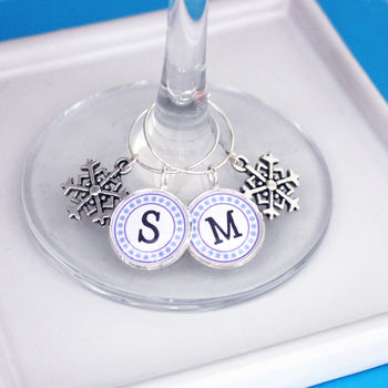 2x Initial Xmas Wine Glass Charms, 2 of 4