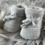 Grey Knitted Baby Booties, thumbnail 3 of 10