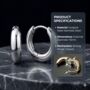 Silver Stainless Steel Huggie Hoop Earrings, thumbnail 2 of 7