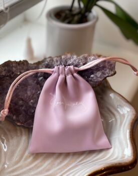 Rose Quartz Crystal Heart Pouch ~ My Moon Journey, 4 of 6