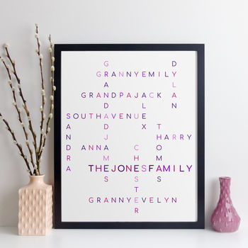 Personalised Family Names Print Crossword Gift, 9 of 11