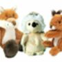 Woodland Trio, Red Squirrel, Fox And Hedgehog Toys, thumbnail 1 of 7