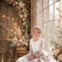 Enchanted Snow Long Sleeve Dress With Closed Back, thumbnail 1 of 7