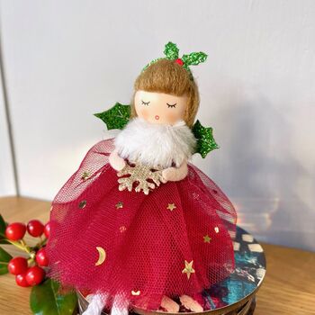 Christmas Fairy Shelf Sitter With Red Dress, 3 of 4