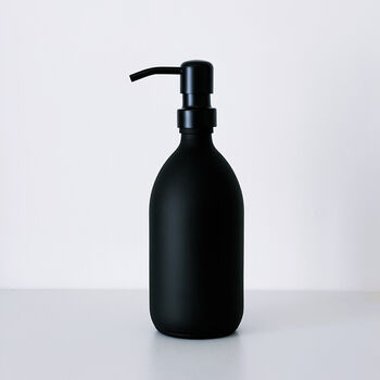 Matt Black Glass Bottle With Black Metal Pump, 7 of 9