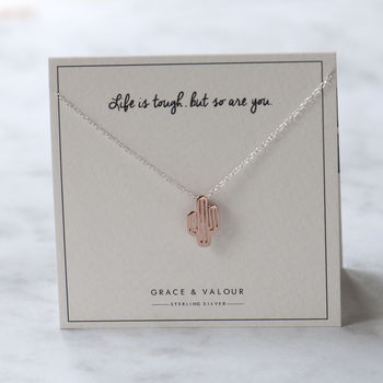 Cactus Necklace On Bespoke Gift Card, Sterling Silver, 3 of 12