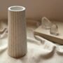 Handmade Stone Effect Ribbed Vase, thumbnail 1 of 5