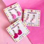 Pink Heart Studs, thumbnail 1 of 4