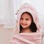 Personalised Large Pink Hooded Bath Towel, thumbnail 4 of 7