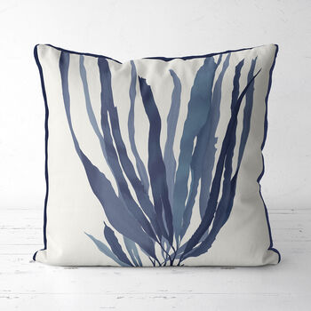 Seaweed No1 Blue Cushion, Nautical Coastal Design, 3 of 4