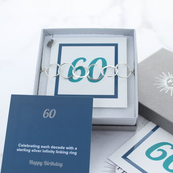 60th Birthday Personalised Infinity Link Bracelet, 4 of 4