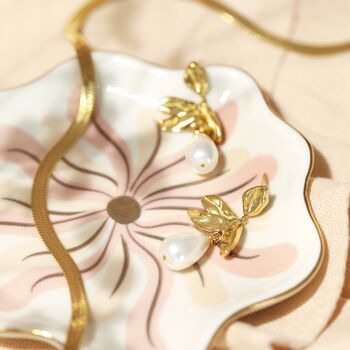 Set Of Two Wavy Organic Floral Trinket Dish Set, 4 of 5