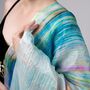 100% Mulberry Silk Scarf – Light Green And Rainbow In Gift Box, thumbnail 3 of 8