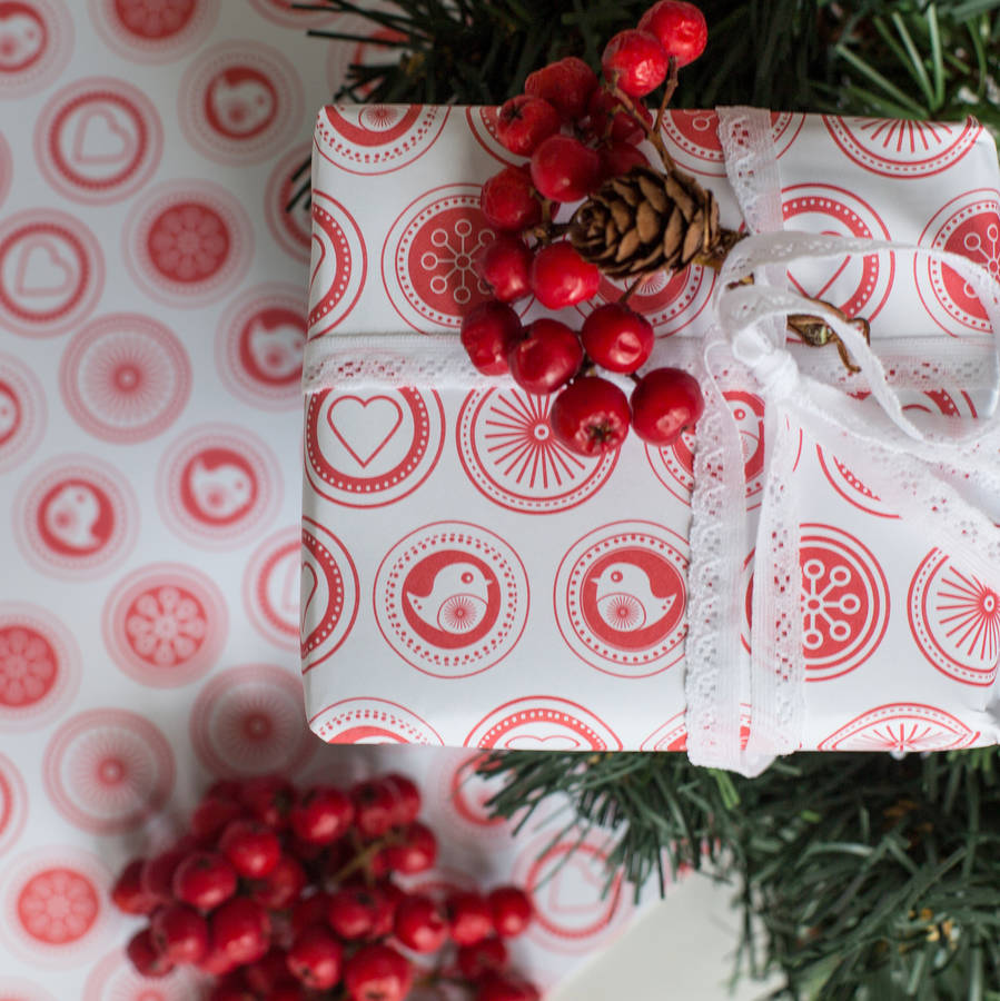 white christmas wrapping paper set by allihopa | notonthehighstreet.com