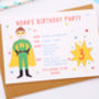 Superhero Personalised Birthday Party Invitations, thumbnail 3 of 6