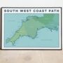 South West Coast Path Map Art Print, thumbnail 2 of 9