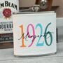 Personalised Birth Year 100th Birthday Hip Flask, thumbnail 1 of 3