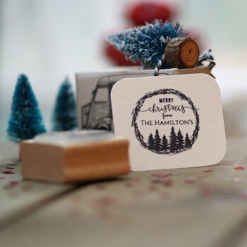 Christmas Personalised Gift Labels Rubber Stamp, 2 of 6