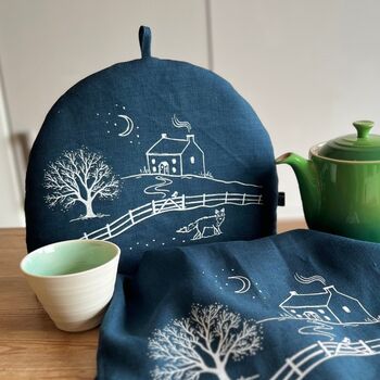 Winter Fox Linen Tea Cosy, 7 of 8